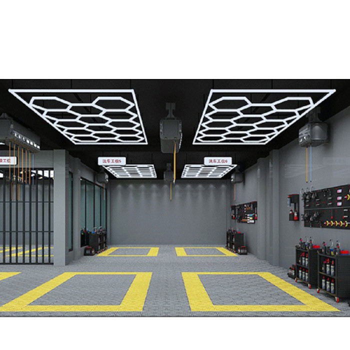 Car Showroom Auto Workshop Hexagon Ceiling Light detailing LED light Car Workshop LED Light