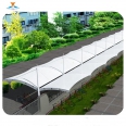 PVDF tensile membrane roof sun shades awning canopy steel structure car porch design car parking shed roof