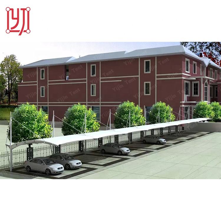 Steel tensile membrane structure car parking shed roof canopy design