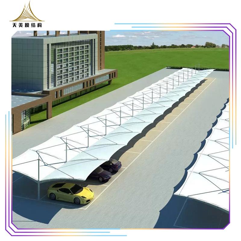 Outdoor Shade Structures Steel Fabric Building Tensile Membrane Structure Car Parking Shed Car Park Roofing