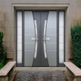 Modern house entrance security front door aluminum glass pivot door