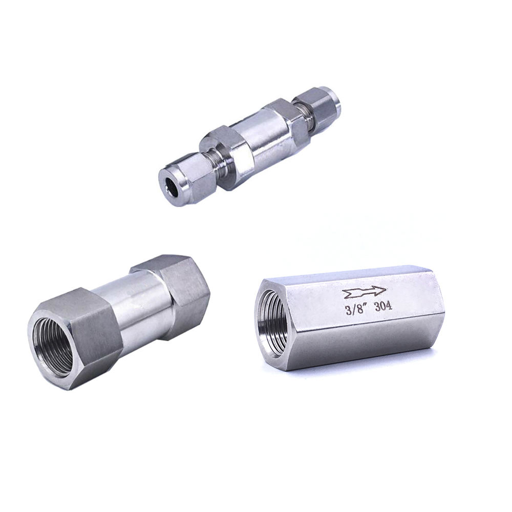 Stainless 316/304 High Pressure Air Check Valve Swagelok Type Instrument Check Valve 6 8 10 12mm Tube OD 1/8 1/4 3/8 BSPP NPT